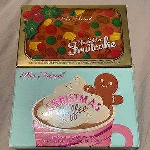 NEW 2 Too Faced Eyeshadow Palettes Christmas Coffee, Forbidden Fruitcake LE
